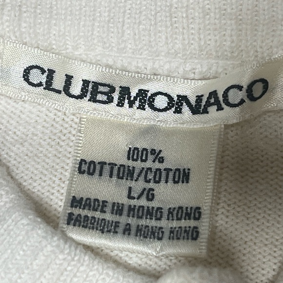 2 for $20 Club Monaco short sleeve sweater white size large L - Picture 3 of 3